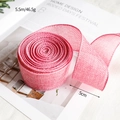 Cinta de imitación lino rosa fucsia de 5 cm para envolver regalos festivos DIY - 5.5m*5cm / Rosa