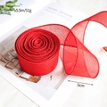 Cinta decorativa de malla roja de 5cm para envolver regalos y manualidades - 5.5m*5cm / Rojo