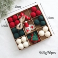 Set de 36 piezas adornos navideños de lana de fieltro con muñeco de nieve y árboles - Juego de 36 / Bola de Fieltro Estilo A