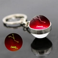 Portachiavi segno Cancro con sfera in vetro luminosa ed effetto fluorescente - Cancro