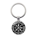Porte-clés boussole Viking Vegvisir avec motif Valkyries et finition en alliage argenté - Style VALKYRIES et Rune (JY006525-8)
