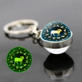 Porte-clés Bélier lumineux avec boule de verre double face et cadran brillant - Bélier