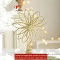 Étoile de Noël dorée ronde avec paillettes et base en spirale, taille 19,5x26,5 cm - Rond / Doré