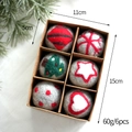 Set de bolas de Navidad de lana fieltrada hechas a mano con motivos decorativos - Juego de 6 / Bola de Fieltro Estilo G