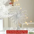 Cime de sapin LED circulaire argentée avec paillettes et base en spirale pour décoration Noël - Rond / Argenté