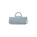 Bolso de mano azul claro de piel sintética con textura de serpiente asimétrica y correa - Azul