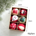 Set de 6 bolas de Navidad de fieltro de lana hechas a mano con motivos festivos en caja - Juego de 6 / Bola de Fieltro Estilo K