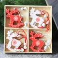 Christmas wooden reindeer hanging ornaments in a four-grid gift box set - Elk Style