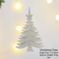 Addobbo per albero di Natale bianco glitterato con stella e cordino da appendere - Ciondolo Albero di Natale