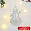 Addobbo pupazzo di neve bianco scintillante per albero di Natale con gancio trasparente - Pupazzo di Neve