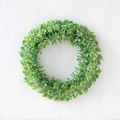 Artificial green leaf wreath with lush texture for summer door and wall decoration - Fresh Greenery Bud Style