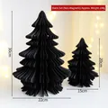 Set di due alberi di Natale in carta a nido d'ape neri da 20cm e 30cm per decoro - Nero Stile (Senza Magnete)