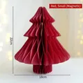 Mini sapin de Noël en papier alvéolé rouge avec fermeture magnétique et hauteur 22cm - Rouge Petit (Magnétique)