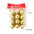 Set de 12 bolas de Navidad doradas brillantes de 3 cm con cordones y empaque festivo - 3cm / Oro Brillante