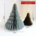 Lot de sapins de Noël en papier alvéolé gris-bleu et noir avec fermeture magnétique, 24 cm - Bleu Gris Style (Magnétique)
