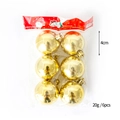 Pack de 6 bolas de Navidad doradas brillantes de 4cm con lazos para decorar fiestas - 4cm / Oro Brillante