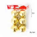 Set de 6 bolas de Navidad doradas de 5 cm con acabado espejo y lazos para colgar - 5cm / Oro Brillante