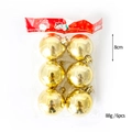 Set di 6 palline di Natale dorate da 8cm con finiture lucide e opache in confezione - 8cm / Oro Lucido
