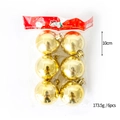 Set di 6 palline di Natale dorate a specchio 8cm in confezione regalo festiva - 10cm / Oro Lucido