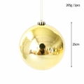 Grande palla di Natale dorata a specchio da 25 cm con finitura galvanica lucida singola - 25cm / Oro Lucido