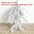 60cm flocked Christmas teardrop swag with red berries and snowy pine needles - Hanging Flocked Swag 60cm