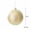 Palla di Natale glitterata dorata da 15cm con gancio per decorazioni festive di festa - 15CM / Oro Brillantini