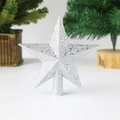 Estrella plateada con purpurina para copa de árbol de Navidad de 19,5 cm decorativa - 19.5cm / Plateado