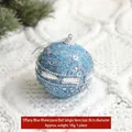 Blue 8cm Christmas foam ball with sequins, rhinestones and glitter for tree decor - Sky Blue Rhinestone Decorated Ball