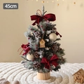 Pre-lit 45cm tabletop flocked Christmas tree with red bows, pine cones and LED lights - Yangmei Berry Tree Style / Height Approximately Forty-Five