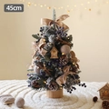 45cm snowy Christmas tree with purple berries, cones and warm lights on wood base - Blueberry Tree Style / Height Approximately Forty-Five