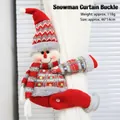 Cute snowman plush curtain buckle holder for festive Christmas window home decor - Snowman Curtain Buckle
