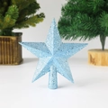 Funkelnde hellblaue 3D-Glitzer-Sternenspitze für kleine Weihnachtsbaum-Dekoration - Klein / Blau