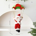 Weihnachtsmann-Fallschirm-Plüschfigur zum Aufhängen, Maße 36x17cm für Deko - Kleiner Fallschirm Weihnachtsmann