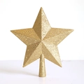 Estrella dorada con purpurina de 24,5 cm para decoración de árbol de Navidad - 24.5cm / Dorado