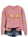 Détail du texte radiology technologist et du cœur sur un sweat en coton rose poudré - Sweat-shirt Or Rose (Texte Noir)
