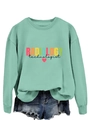 Détail de l'imprimé coloré Radiology Technologist sur un sweat-shirt vert menthe - Sweat-shirt Vert Clair (Texte Noir)