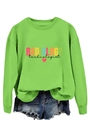 Détail du sweat vert fluo radiology technologist avec cœur et col rond à bords-côtes - Sweat-shirt Vert Néon (Graphique Noir)