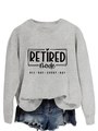 Detail of grey Retired Mode sweatshirt with heart graphic and frayed denim shorts set - Grey (Black Font)