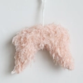 Ailes d'ange en plumes roses pour décoration de Noël DIY et ornement suspendu - Pendentif Croissant / Rose