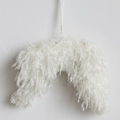 Pendentif ailes en laine blanche texture douce pour décoration sapin de Noël DIY - Pendentif Croissant / Blanc