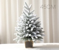 Mini árbol de Navidad nevado de 45cm en maceta cuadrada negra para decoración hogar - 45cm