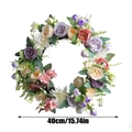 Corona de peonías artificiales con margaritas, decoración de puerta frontal de 40cm - Guirnalda Artificial Tipo B