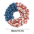 Corona de arpillera con bandera americana para decoración del Día de Independencia - Corona Bicolor del Día de la Independencia / 40CM
