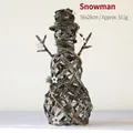 Bonhomme de neige de Noël en rotin scintillant avec chapeau, environ 56x28cm. - Ornement de Bonhomme de Neige Style Un