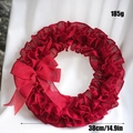 Ghirlanda di iuta rossa con fiocco per San Valentino, diametro 38cm decorazione da parete - Ghirlanda Arricciata Rossa da 38CM (Con Fiocco)