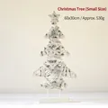 Sapin de Noël en fibre tressée blanche avec étoile et flocon de neige 60x30cm - Petit Arbre Tissé Deux