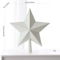 Estrella para copa de árbol de Navidad blanca con purpurina 3D de 25,5 cm - 24.5cm / Blanco
