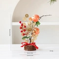 Chinese New Year desktop decoration with red berries and gold coins, height 26cm - New Year Small Tree Style H