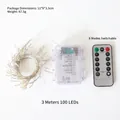 3M 100LED firecracker light string with battery box and remote control for patio decor - Warm White 3m Battery Box