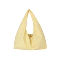 Minimalist light yellow large capacity tote bag with wide shoulder strap for daily commuting - Yellow